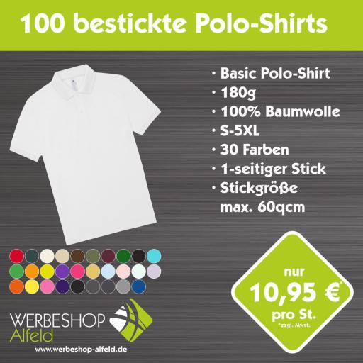 100 bestickte Polos